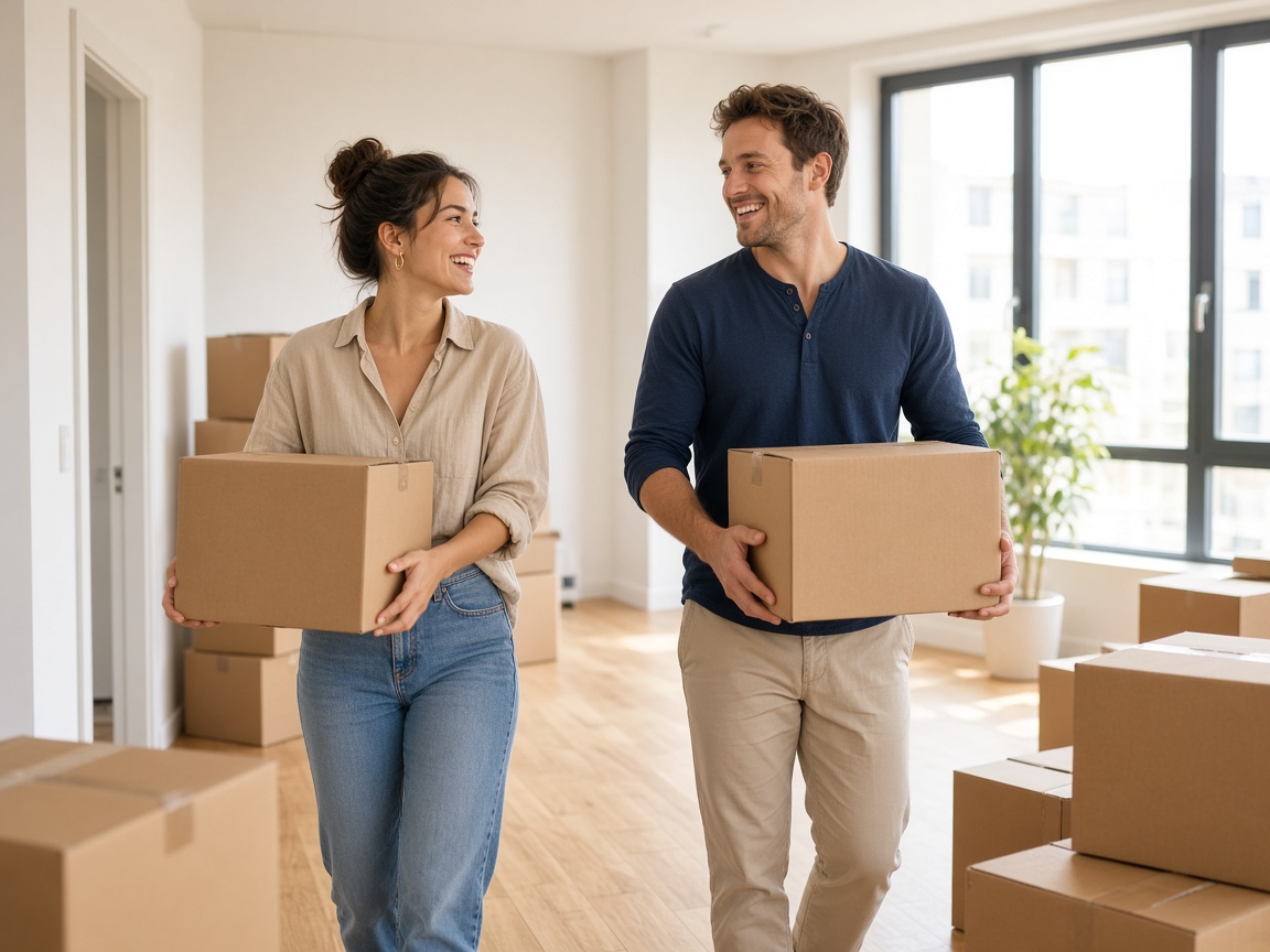 Happy tenants moving in